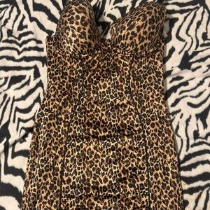 Leopard Print Bustier Dress